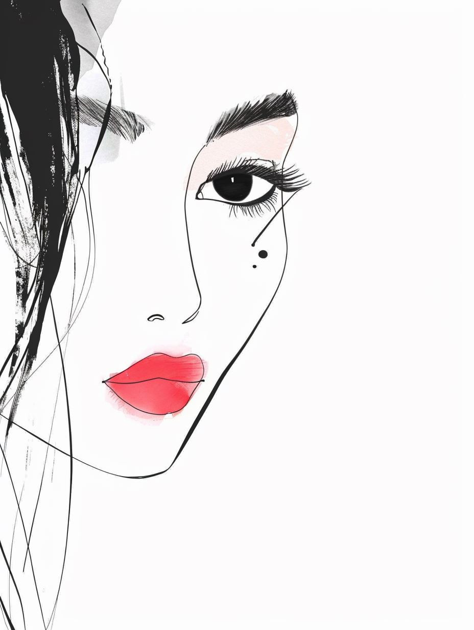 Ethereal Ink and Watercolor Portrait
