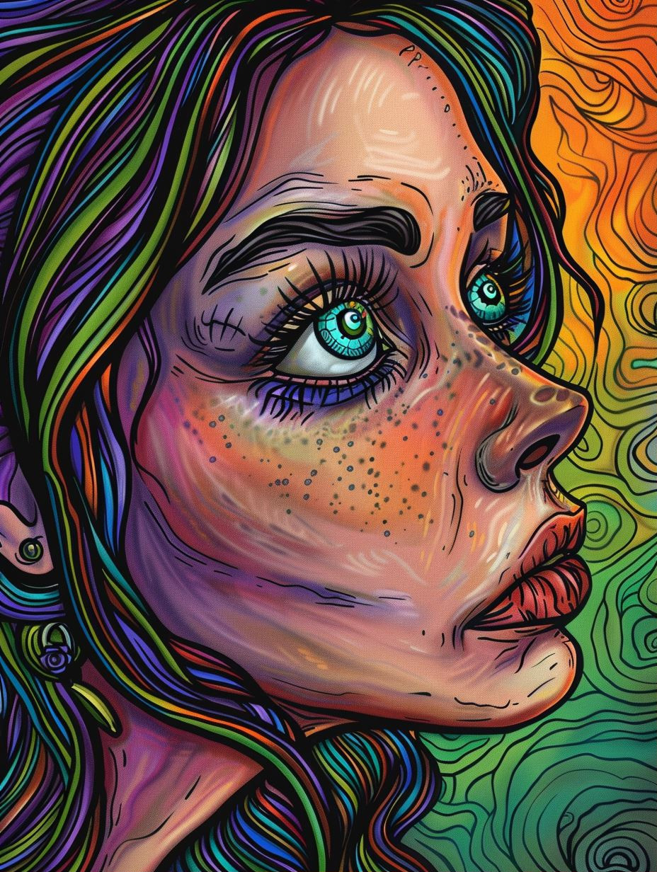 Psychedelic Prism Portrait Art