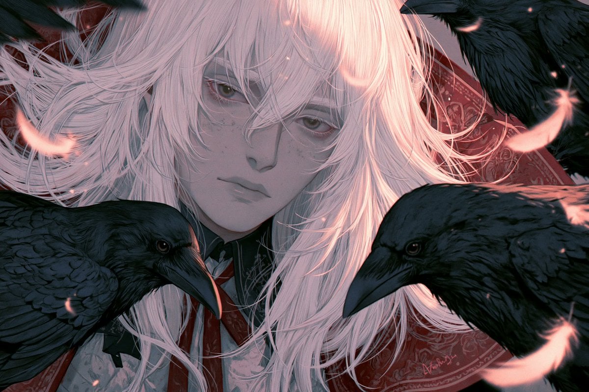 Dark shoujo anime style, [Subject] with delicate features... - alternate
