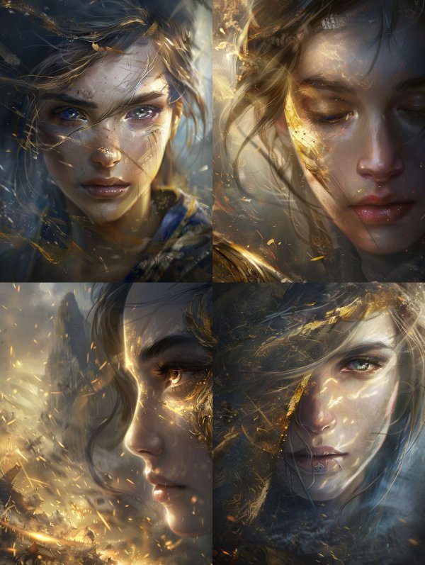 Gilded Dust and Ethereal Gaze
