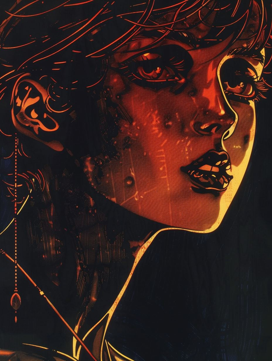 Crimson Ember Gothic Portrait