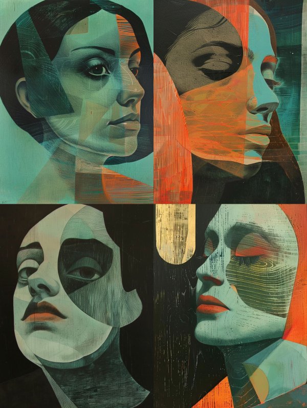 Geometric Teal Portrait