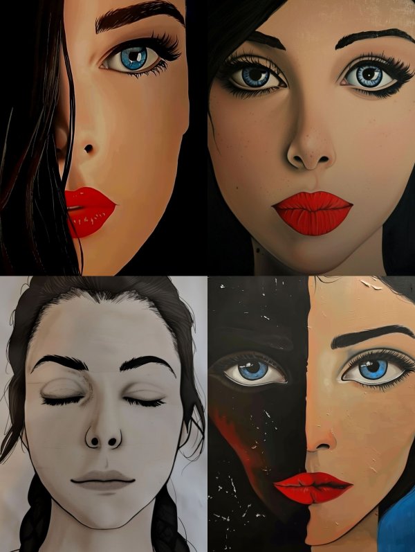 Bold Crimson Noir Portrait