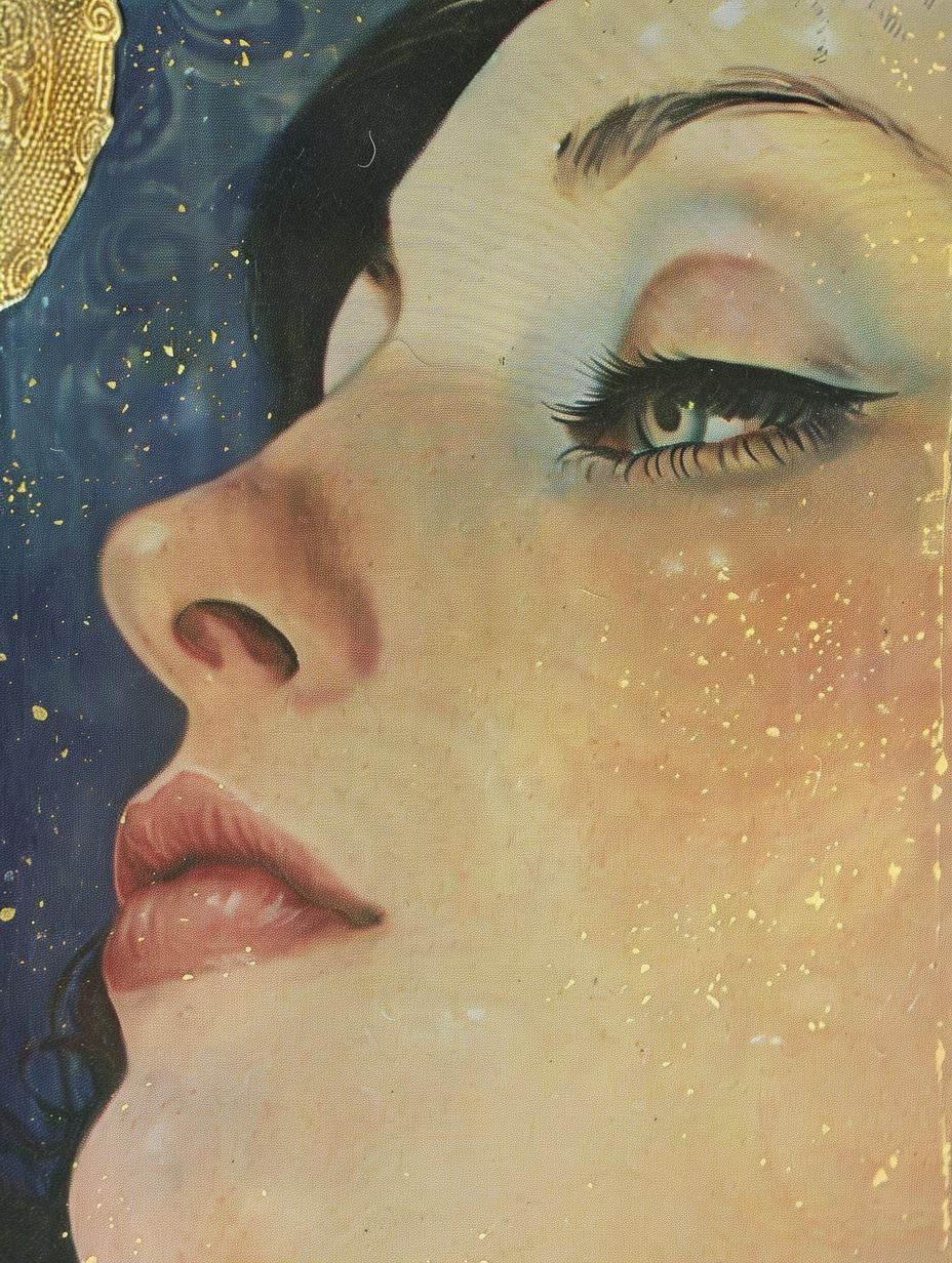 Celestial Gaze in Gold Dust