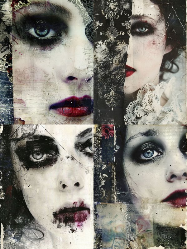 Dark Gothic Mixed Media Portrait