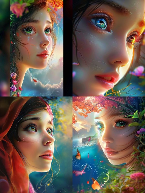 Ethereal Bloom Dreamscape Portrait