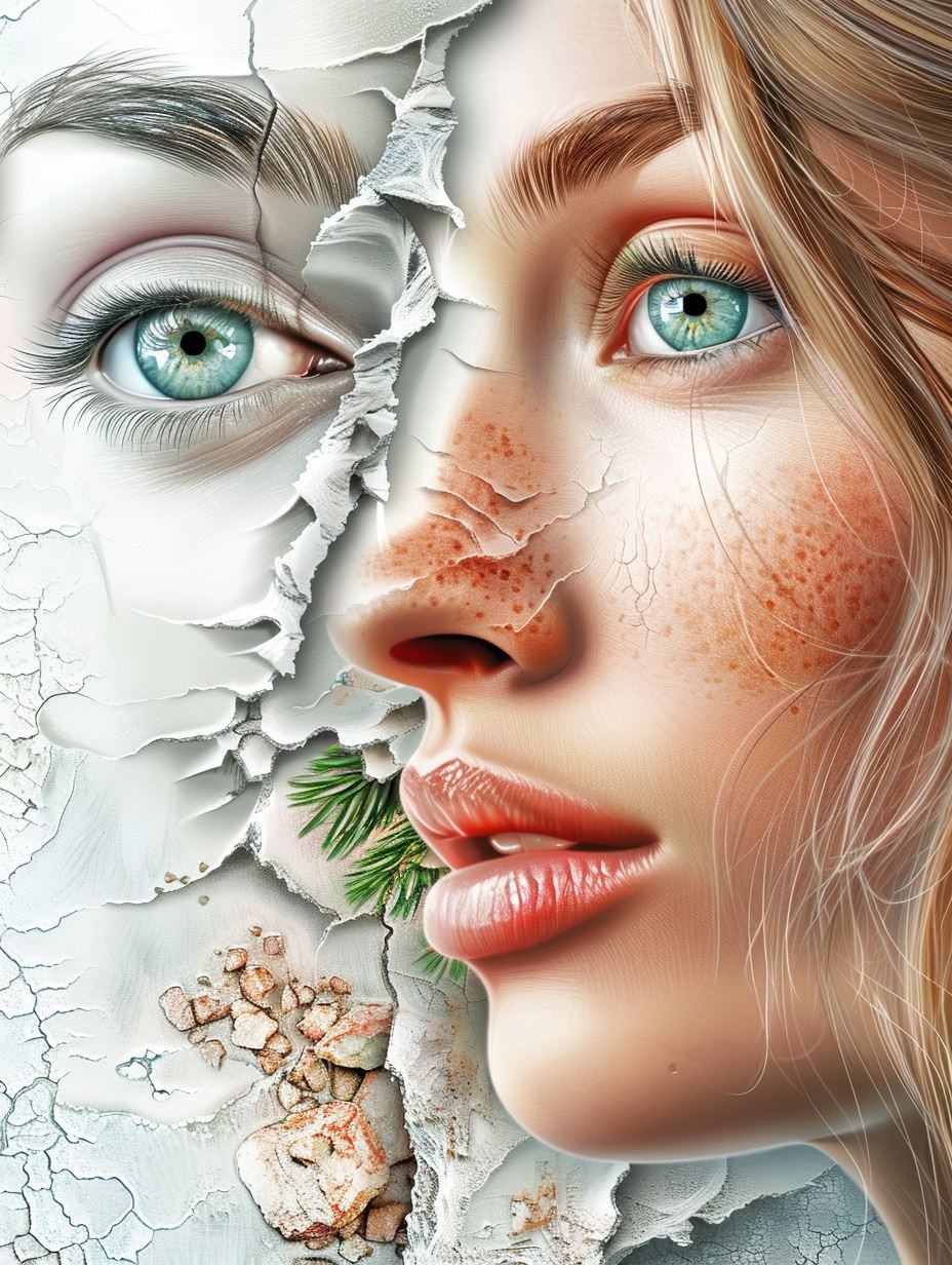 Ethereal Gaze in Floral Silk