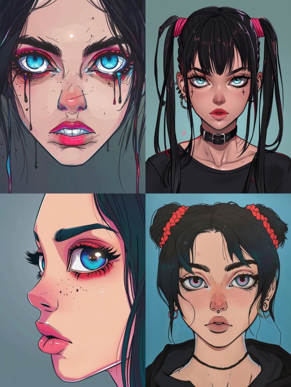 Melancholy Neon Digital Portrait