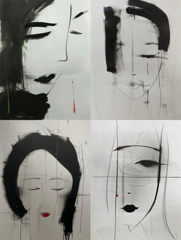Minimalist Zen Ink Portrait