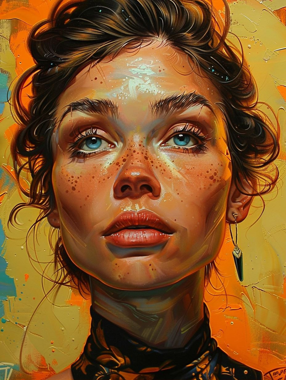 Radiant Amber Portrait Study