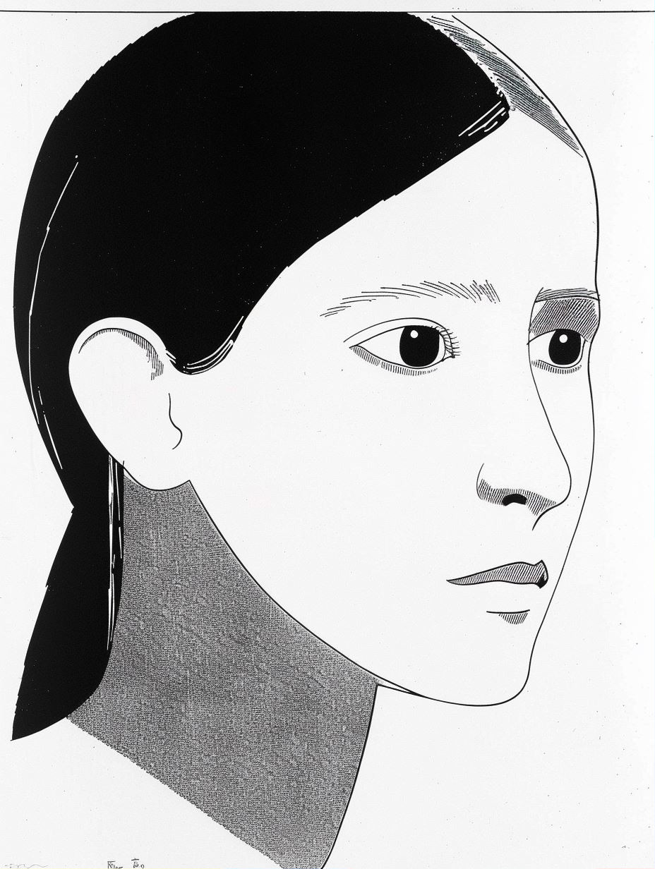 Minimalist Ink Portrait Study