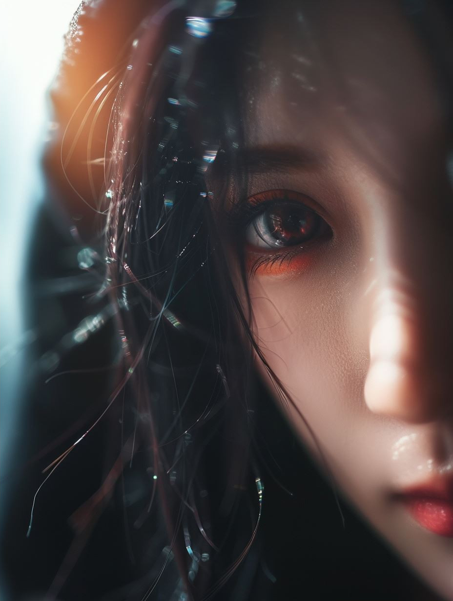 Ethereal Monochrome Gaze
