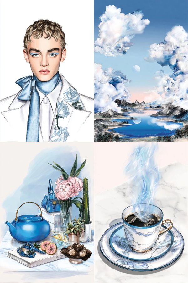 Azure Elegance Portrait