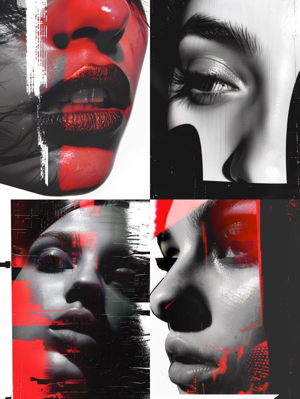 Crimson Glitch Portrait Study