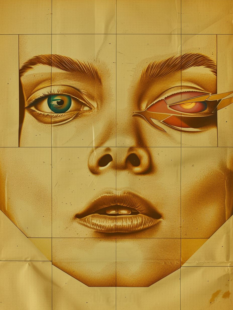 Fragmented Golden Gaze