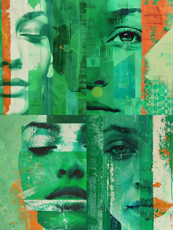 Fragmented Emerald Portrait Study