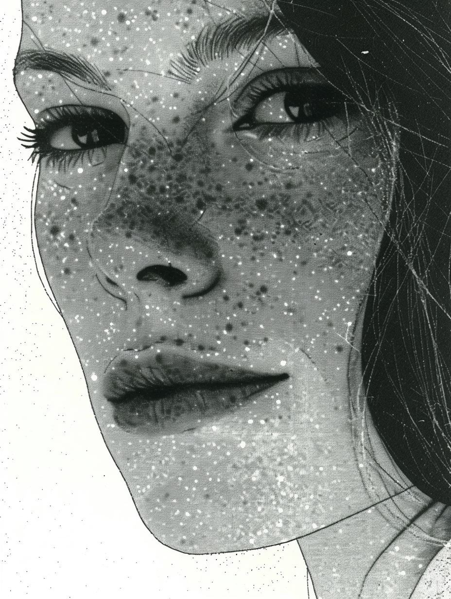 Dramatic Ink Hatching Portrait