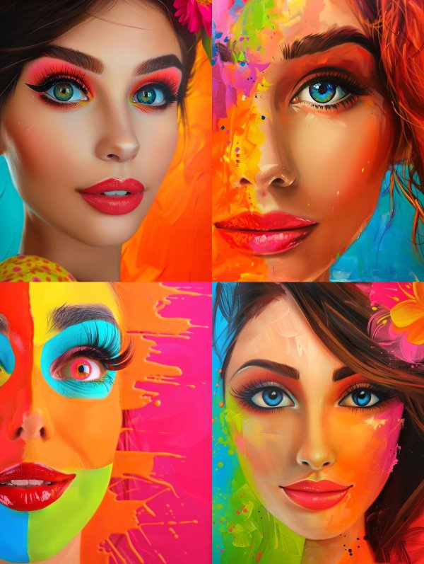Vibrant Neon Tropical Beauty