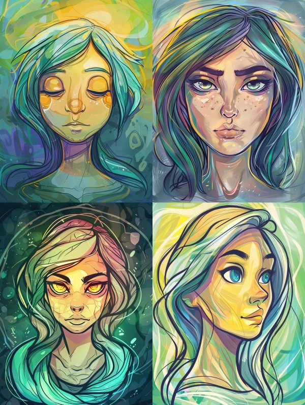 Ethereal Portraits of Azure Spirits