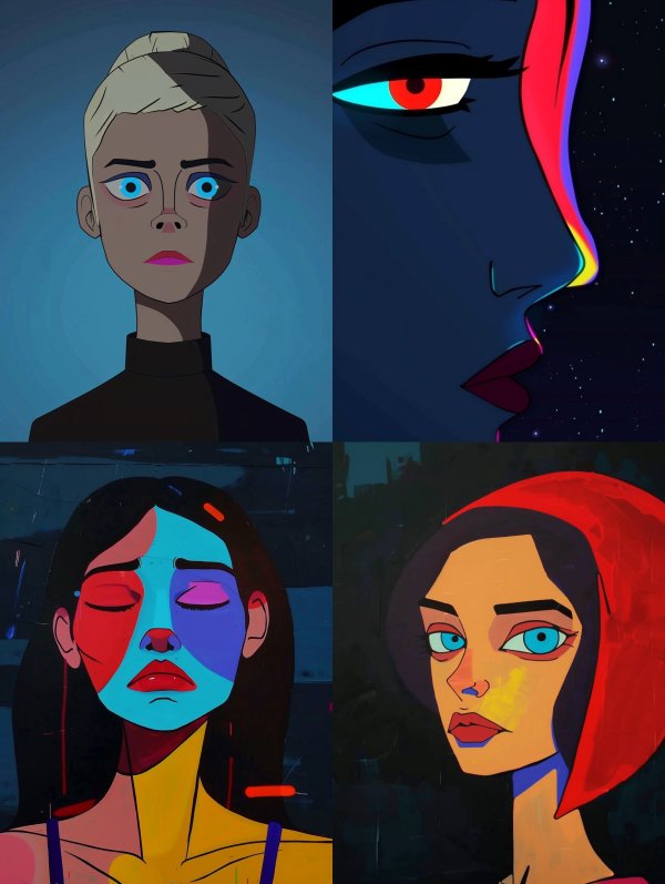 Vibrant Neo-Noir Digital Portraits