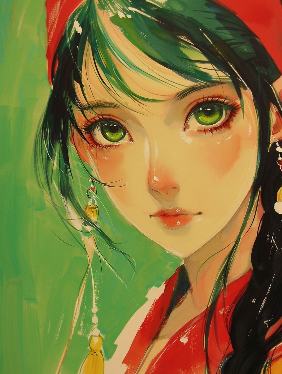 Dreamy Ink Portrait of Innocence