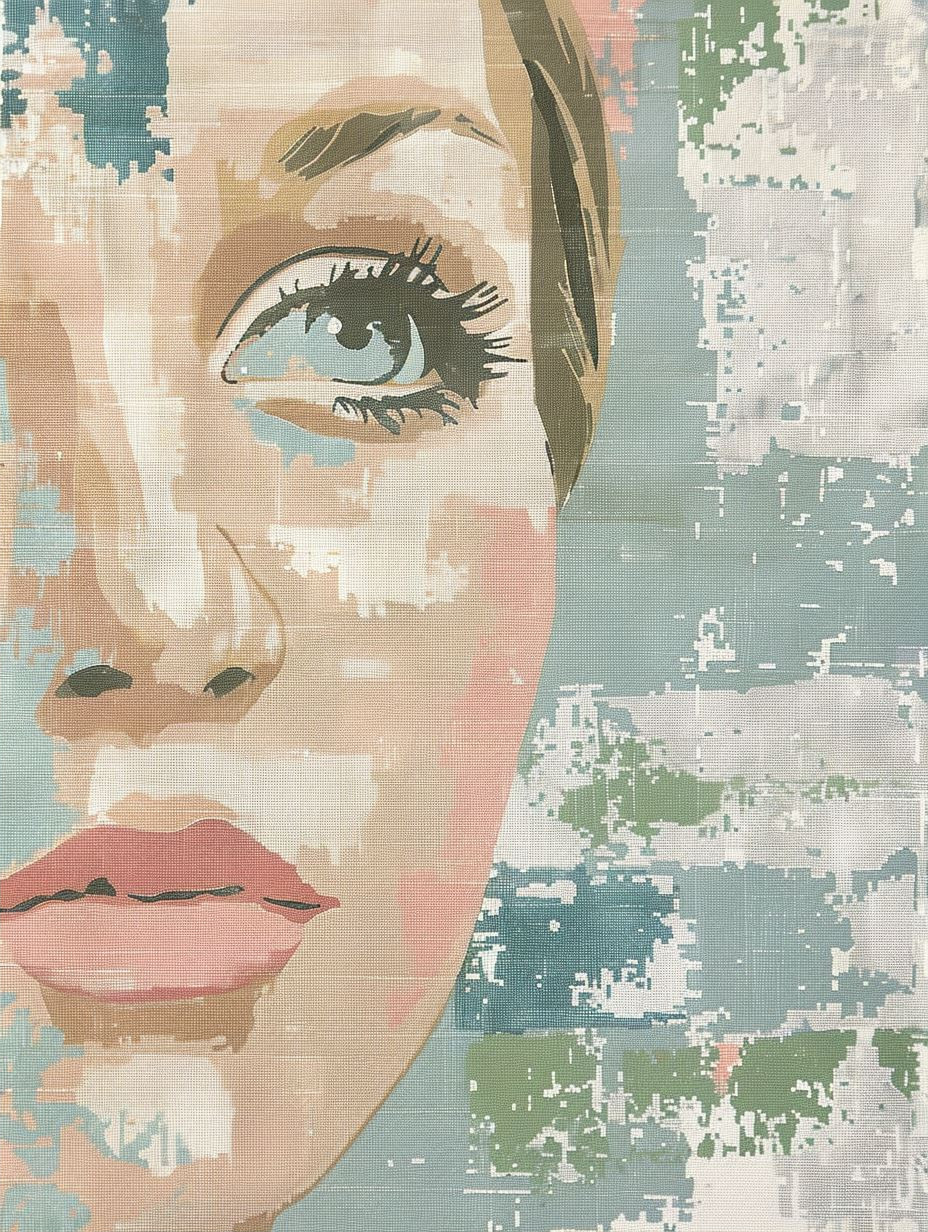 Fragmented Pastel Portrait Study