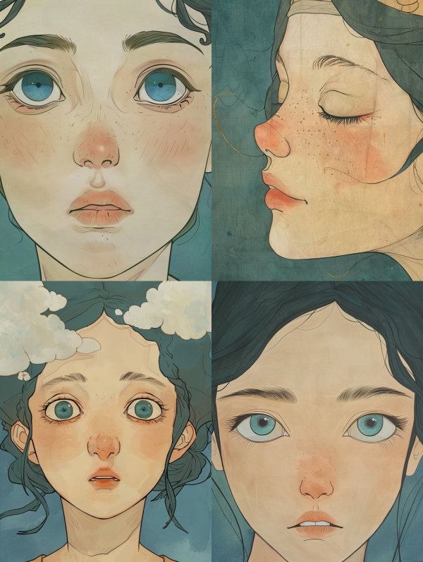 Ethereal Gaze in Soft Pastel
