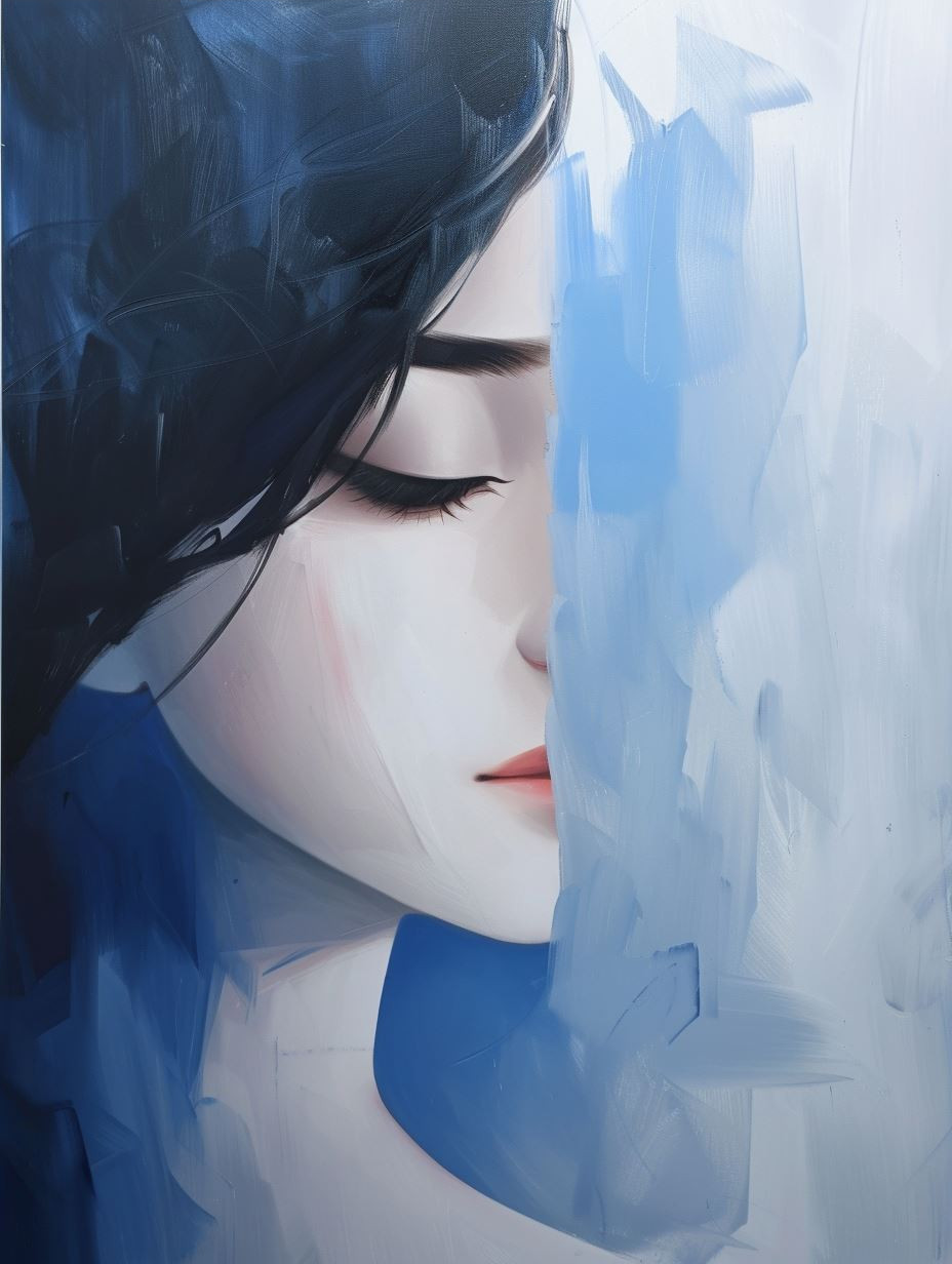 Melancholy Monochrome Digital Portrait
