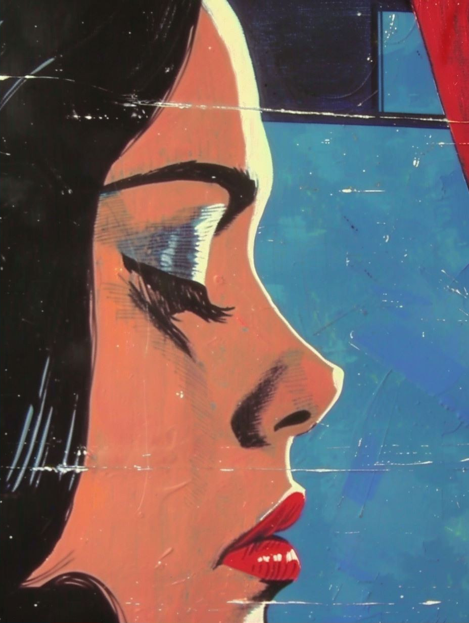 Vintage Noir Pop Art Portrait