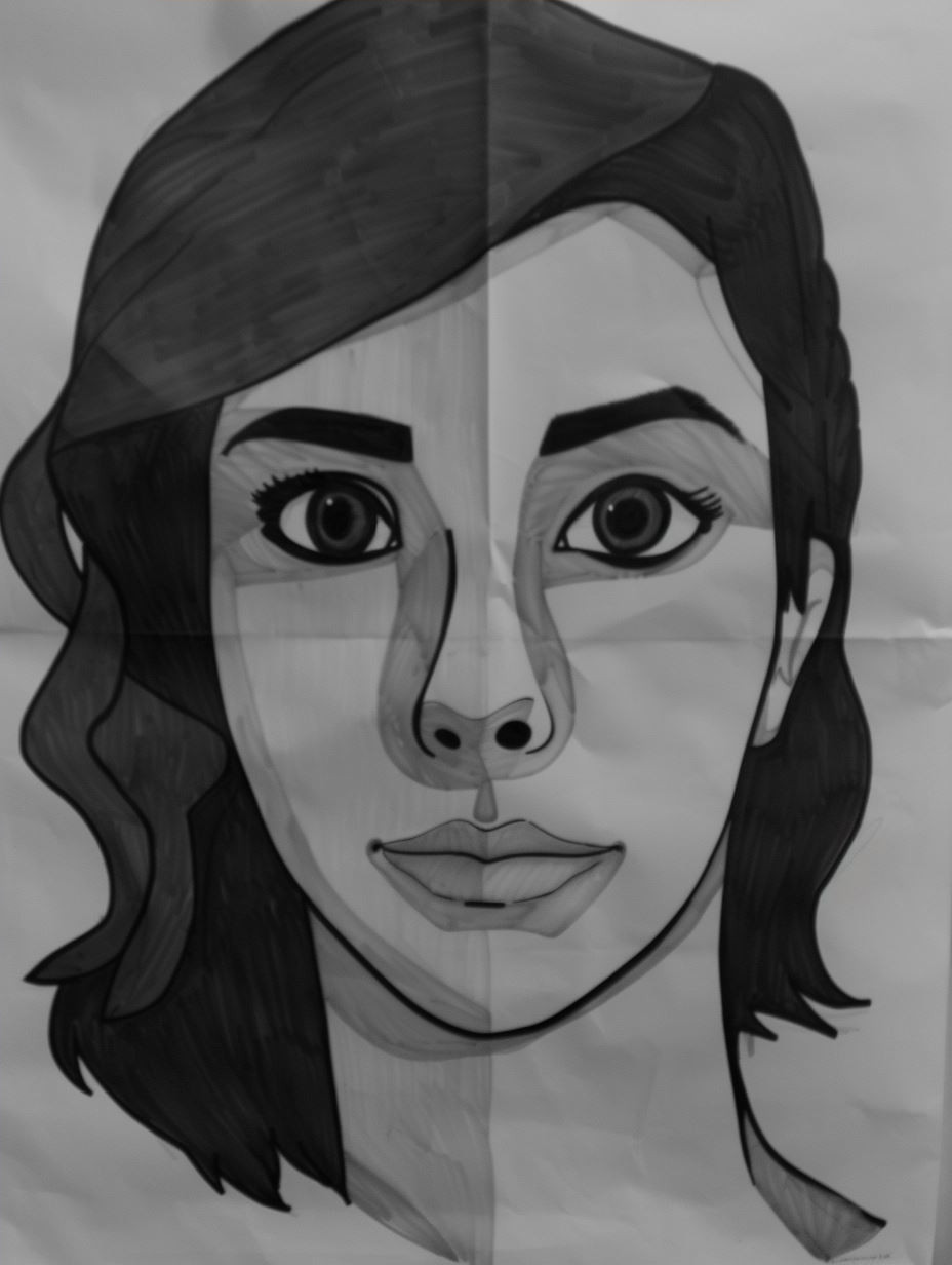 Monochrome Noir Profile Sketch