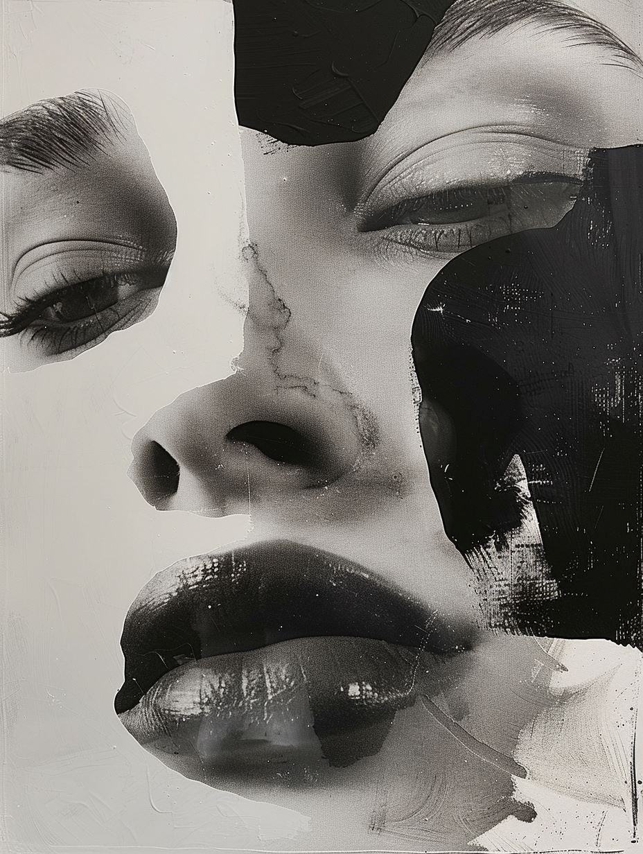 Fragmented Monochrome Portrait Study