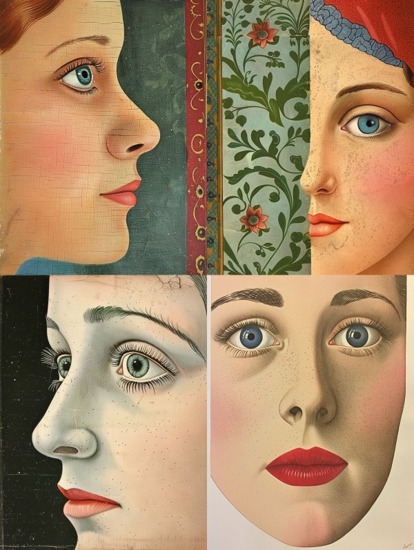Vintage Canvas Portrait Profile