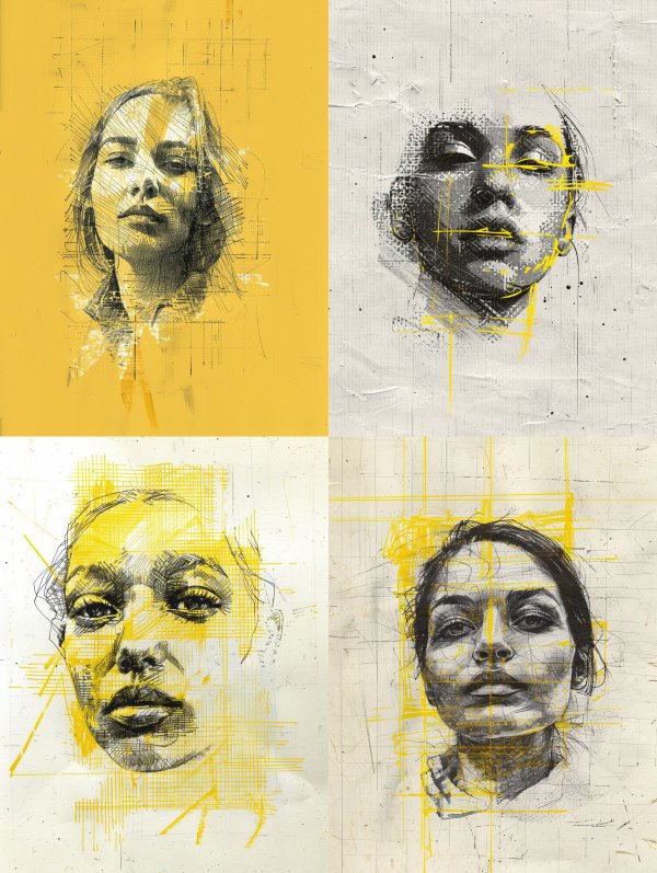 Golden Linear Portrait