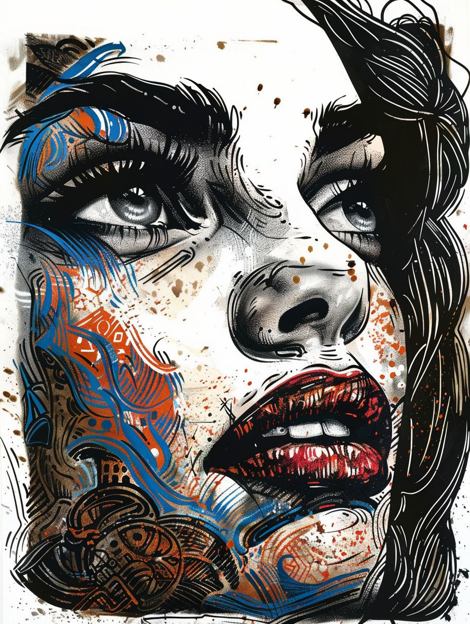 Vibrant Psychedelic Urban Portrait