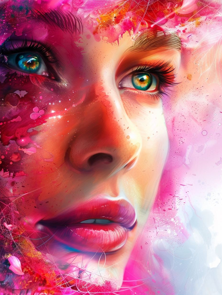 Neon Watercolor Ethereal Portrait