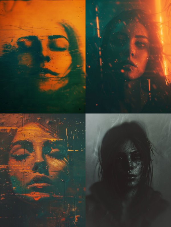 Amber Haze Distorted Portrait