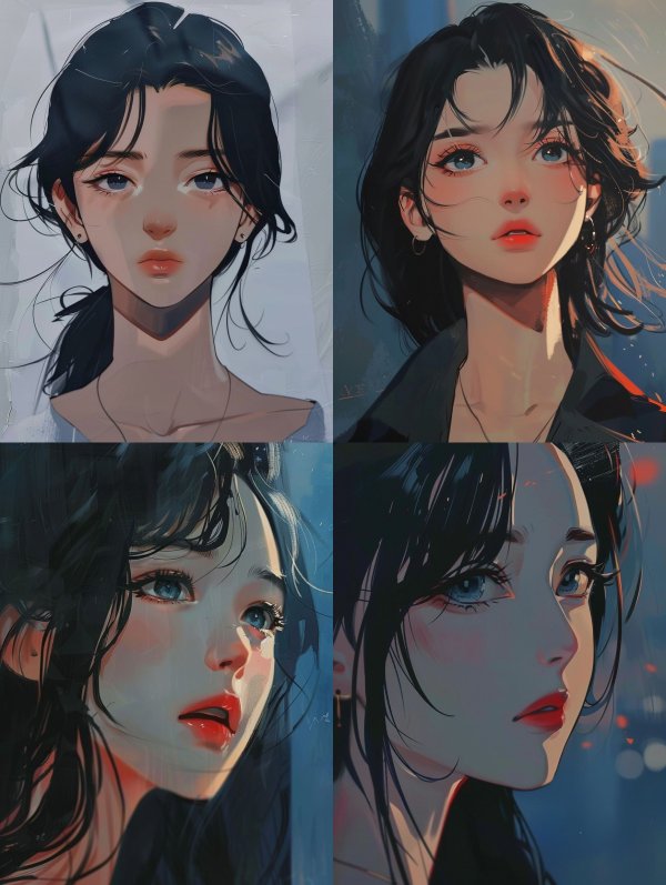 Ethereal Digital Anime Portrait