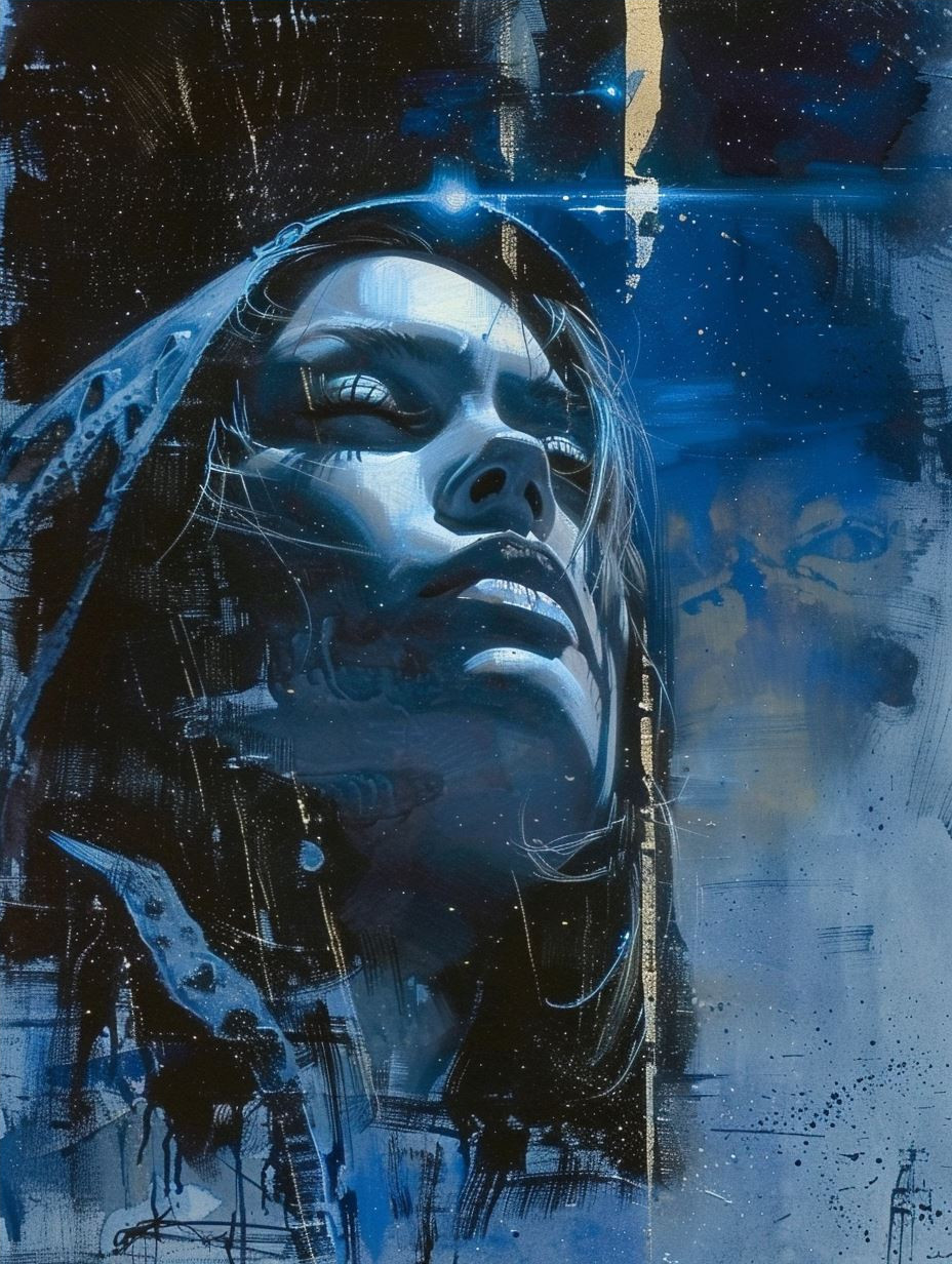 Azure Shadows of Digital Soul