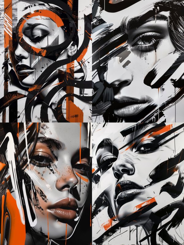Abstract Neon Noir Portrait