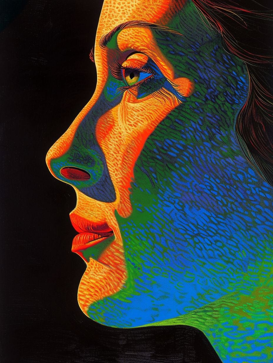Neon Prism Portrait Profile