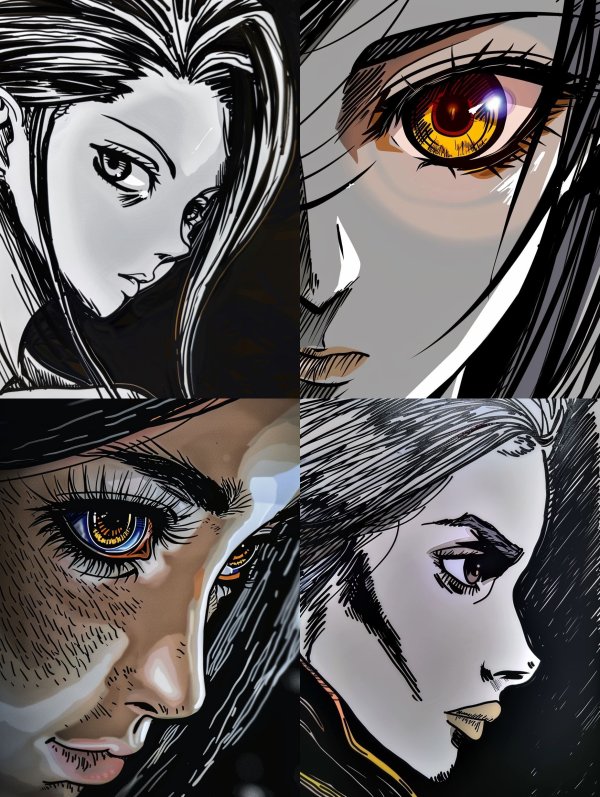 Noir Ink Manga Portrait