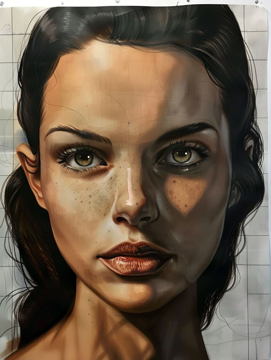 Amber Eyes Distressed Portrait
