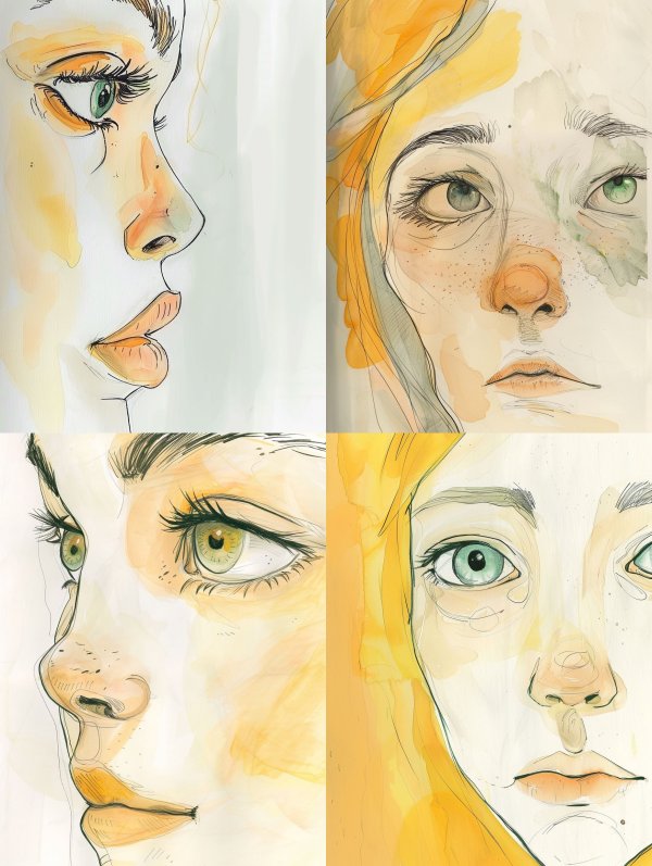 Golden Watercolor Gaze