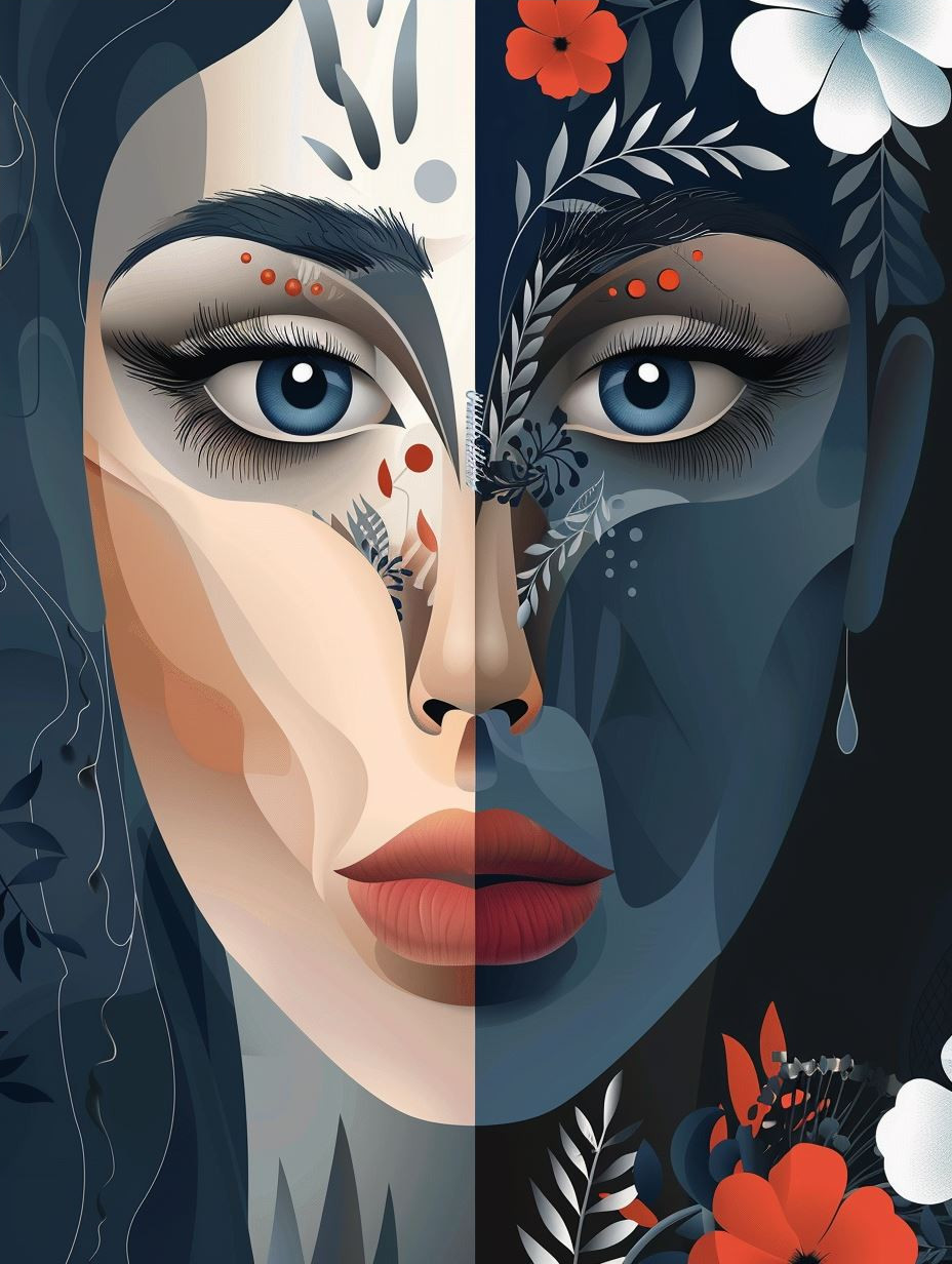 Fragmented Ethereal Digital Portrait