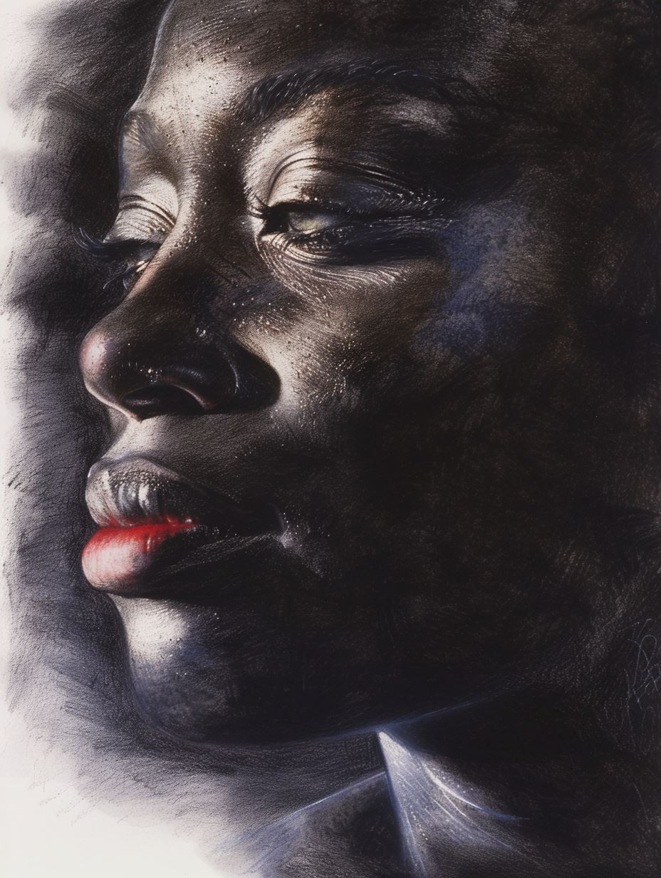 Dramatic Charcoal Portrait Study