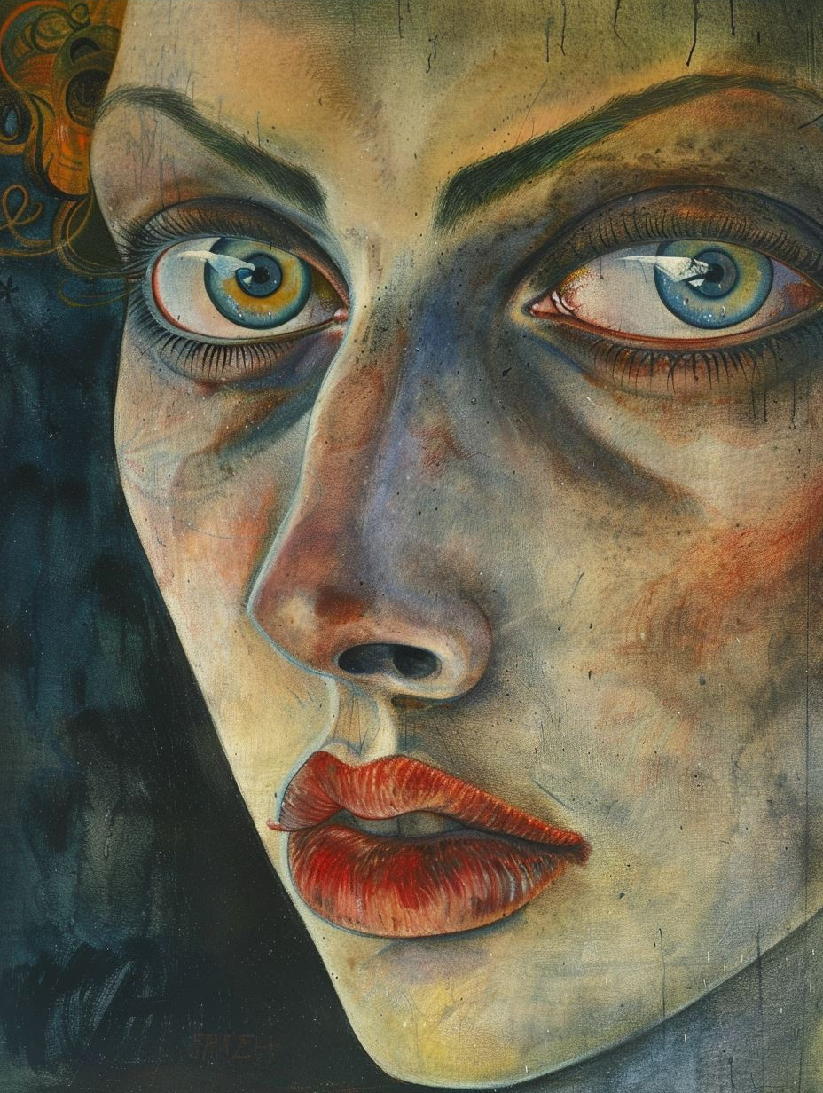 Melancholy Charcoal Gaze