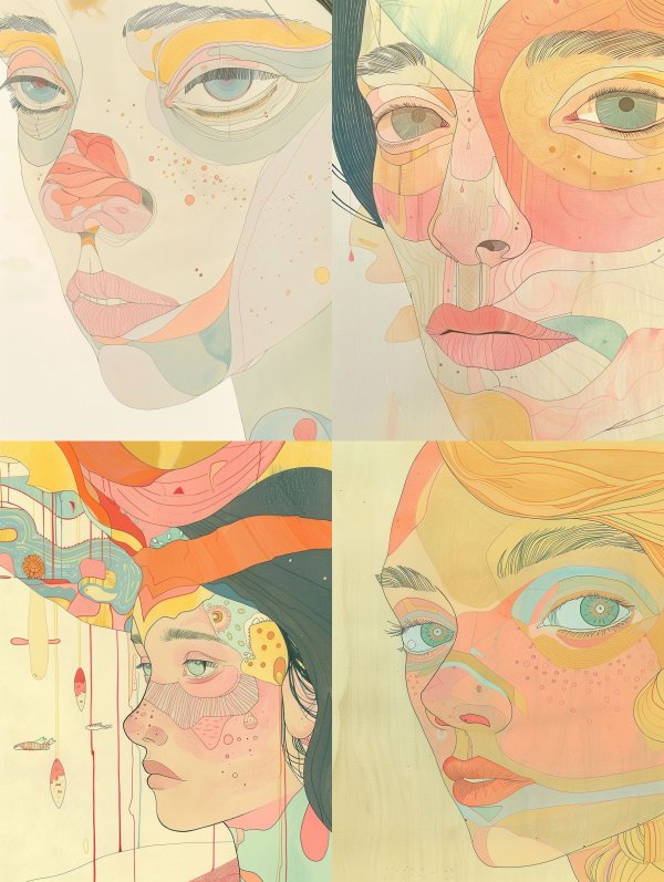 Ethereal Layered Pastel Portrait