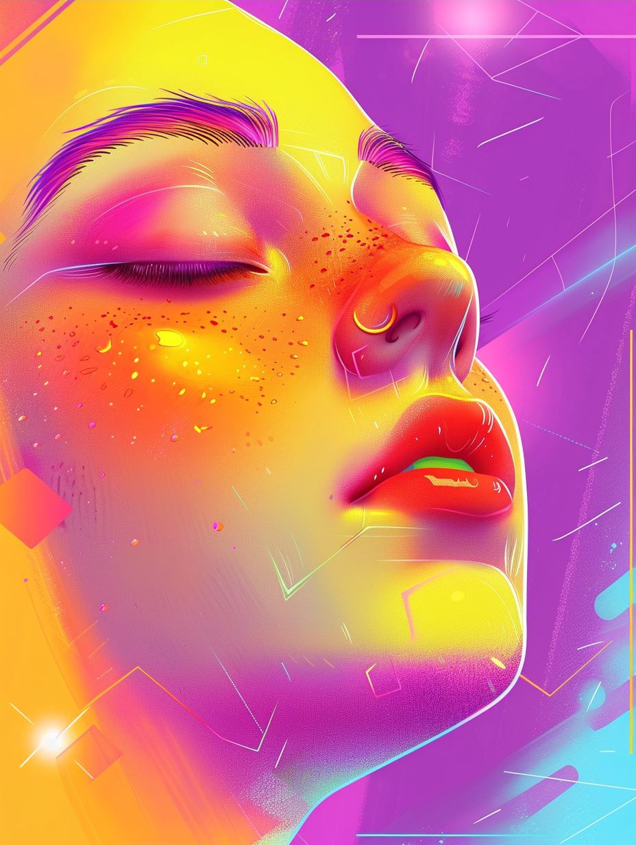 Neon Glow Ethereal Portrait