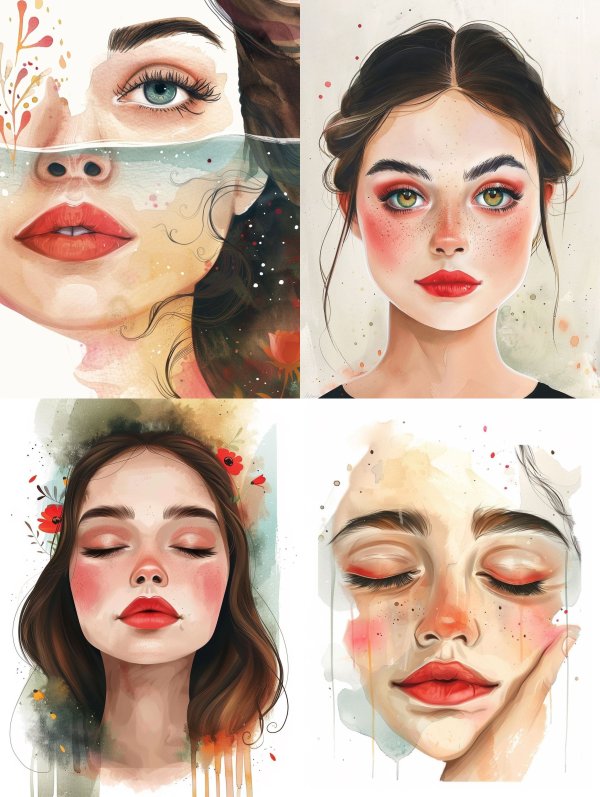 Submerged Ethereal Watercolor Portrait