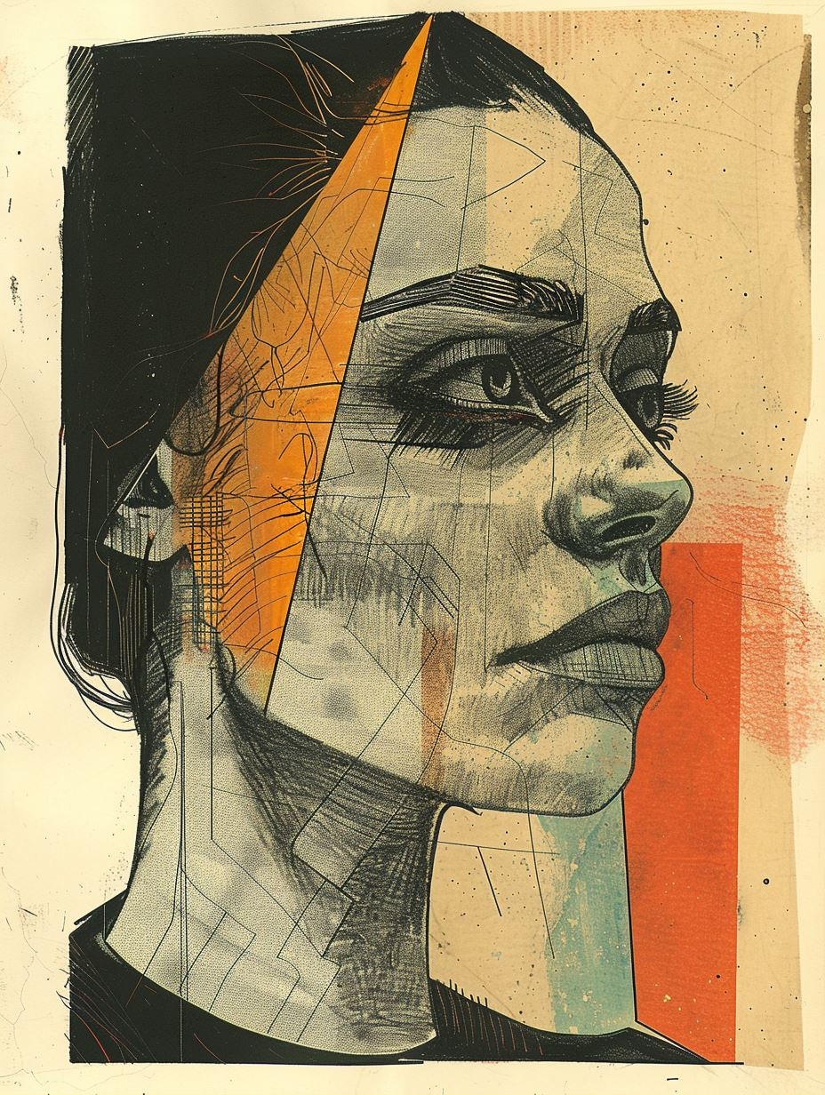 Geometric Fragmented Portrait Study